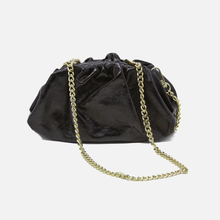 Italian Leather Clutch & Crossbody Bag, Black - 13 Hub Lane   |  Evening Clutches
