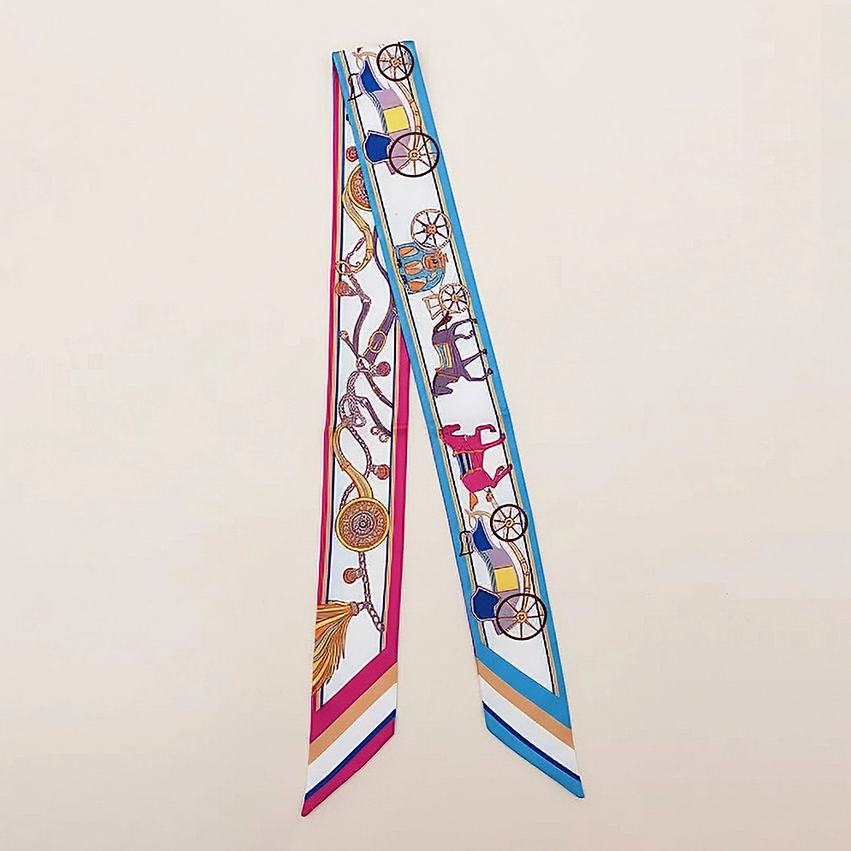 Chain & Wheel Twilly Skinny Scarf