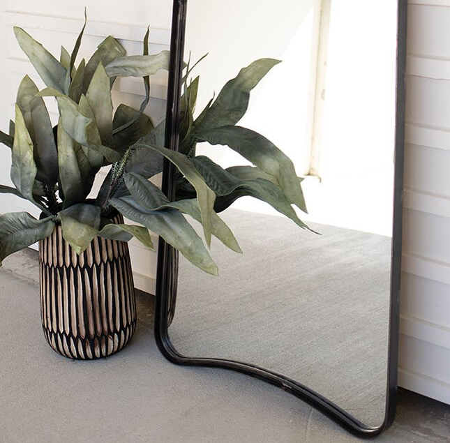 Organic Iron Framed Leaning Mirror - 13 Hub Lane   |  Floor Mirrors