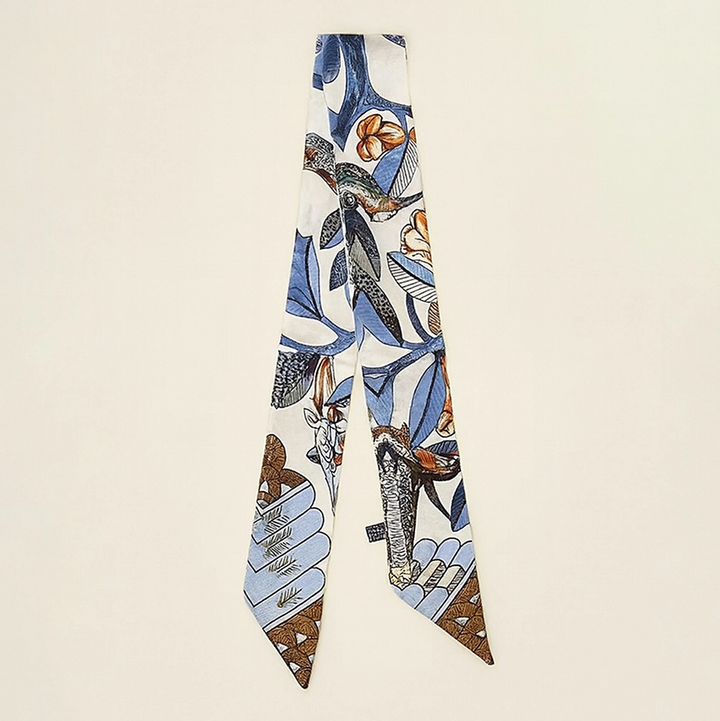 Floral Twilly Skinny Scarf