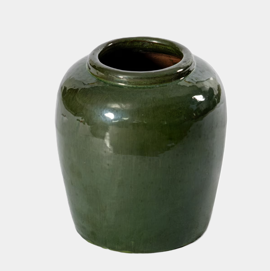 Thea Stoneware Vase, Green - 13 Hub Lane   |  Stoneware Vases