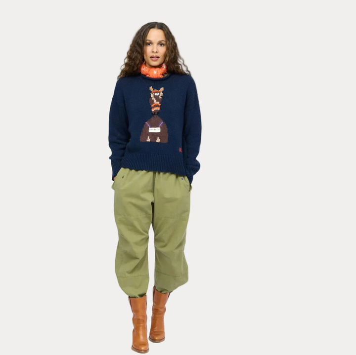 Roll Neck Love Reigns Sweater, Indigo