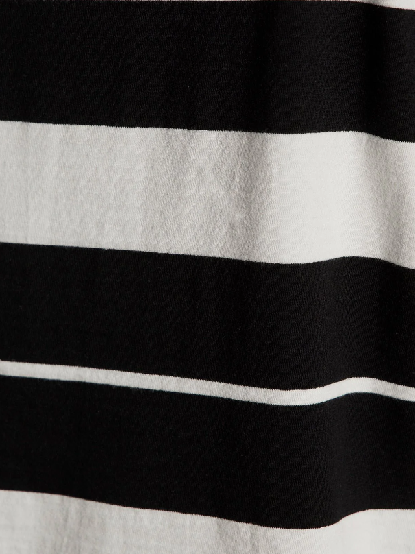 Timeless Tee, Vanilla Creme w/ Black Stripe