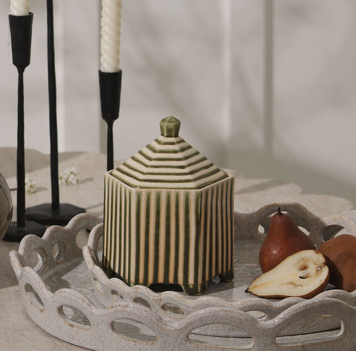 Banda Decorative Box, Green - 13 Hub Lane   |  Ceramic Boxes