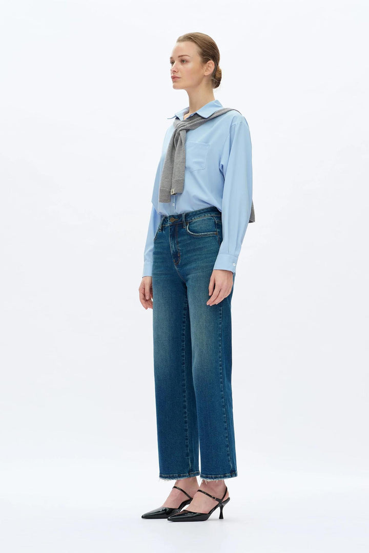 High Rise Vintage Straight Jeans, Vintage Medium Blue