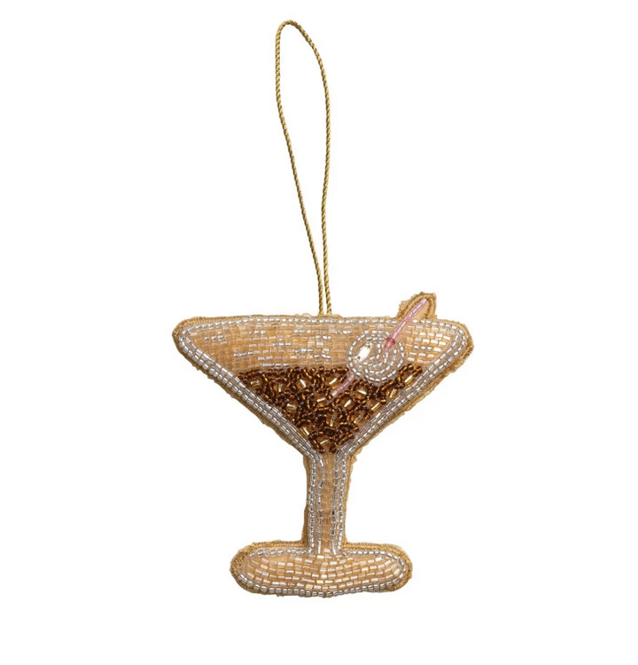 Beaded Fabric Cocktail Ornament