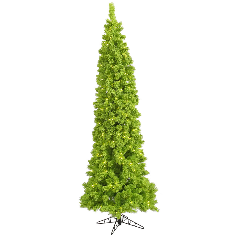 5.5' Flocked Lime Pencil Fir - 13 Hub Lane   |  Christmas Trees