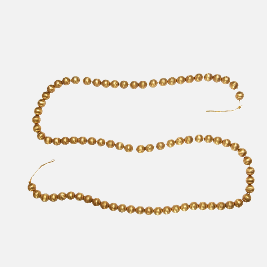Handmade Embossed Metal Ball Garland, Gold - 13 Hub Lane   |  