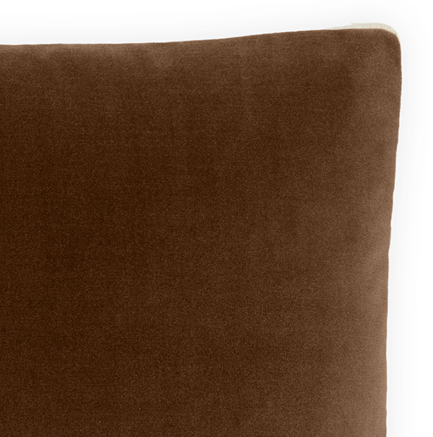 Deveraux Box Pillow, Walnut - 13 Hub Lane   |  Velvet Pillows