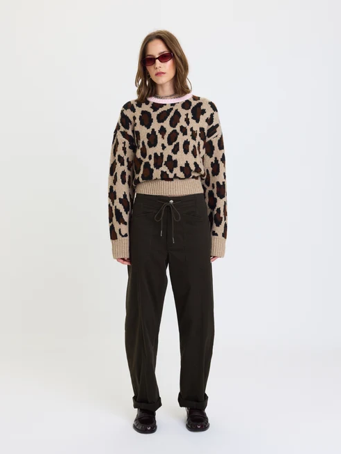 Villa Drawstring Barrel Pant, Fern
