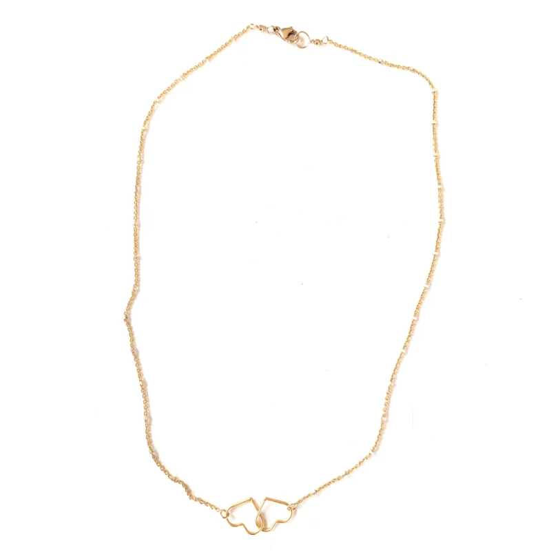 CV Designs Double Floating Hearts Necklace