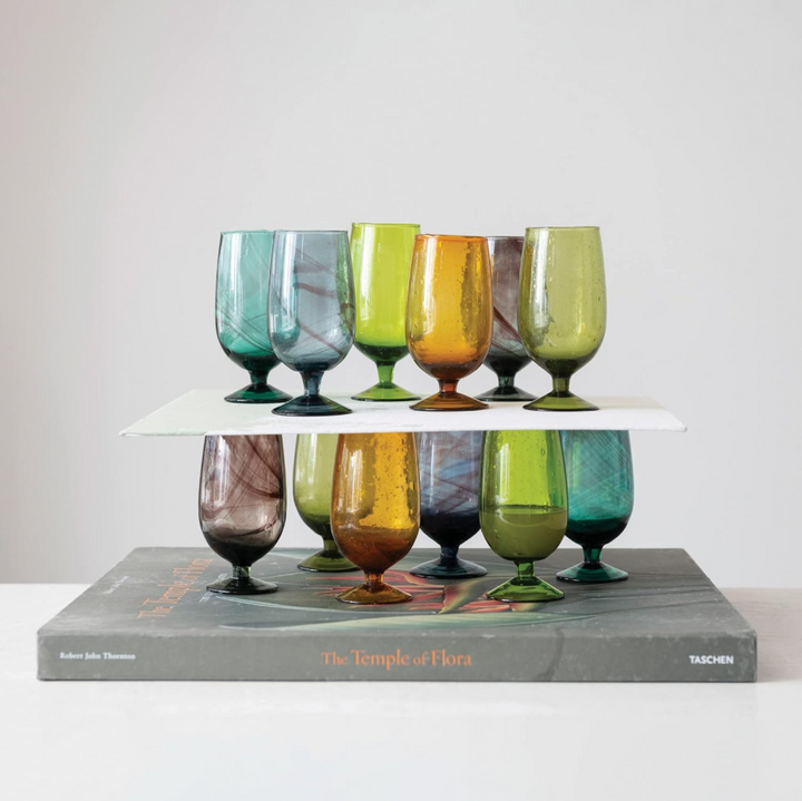 Hand Blown Stemmed Drinking Glass - 13 Hub Lane   |  Drinking Glasses