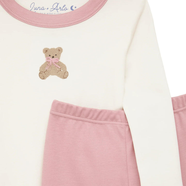 Bear Hugs Long Pajamas, Dusty Rose