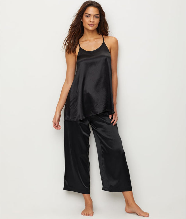 PJ Harlow Jolie Capri Satin Pant, Black