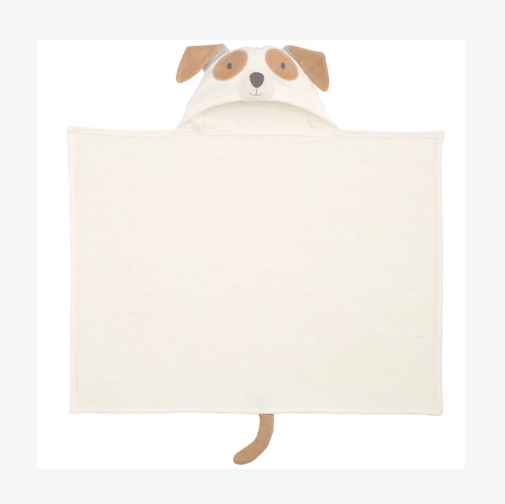 Tan Puppy Hooded Baby Bath Wrap