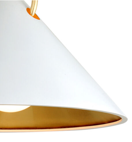 Charm 1 Light White & Gold Leaf Pendant - Thumbnail 3