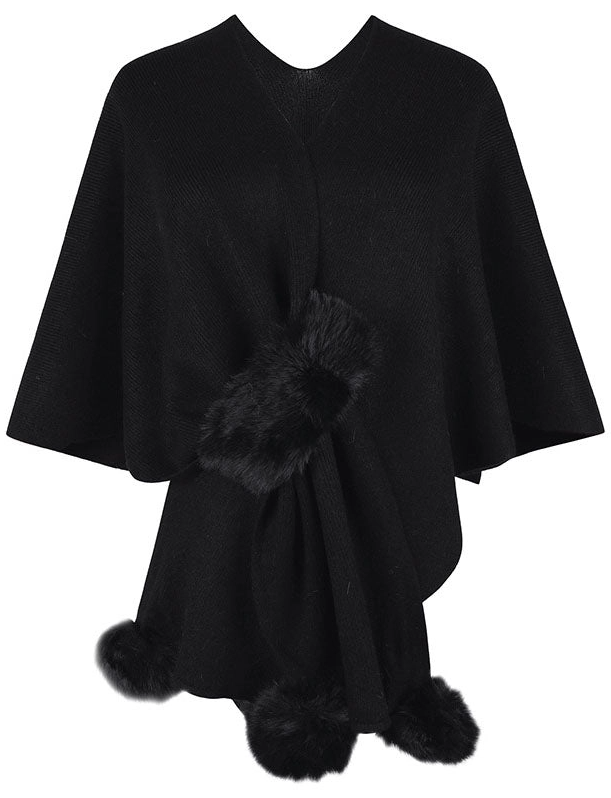 Faux Mink Knit Shawl