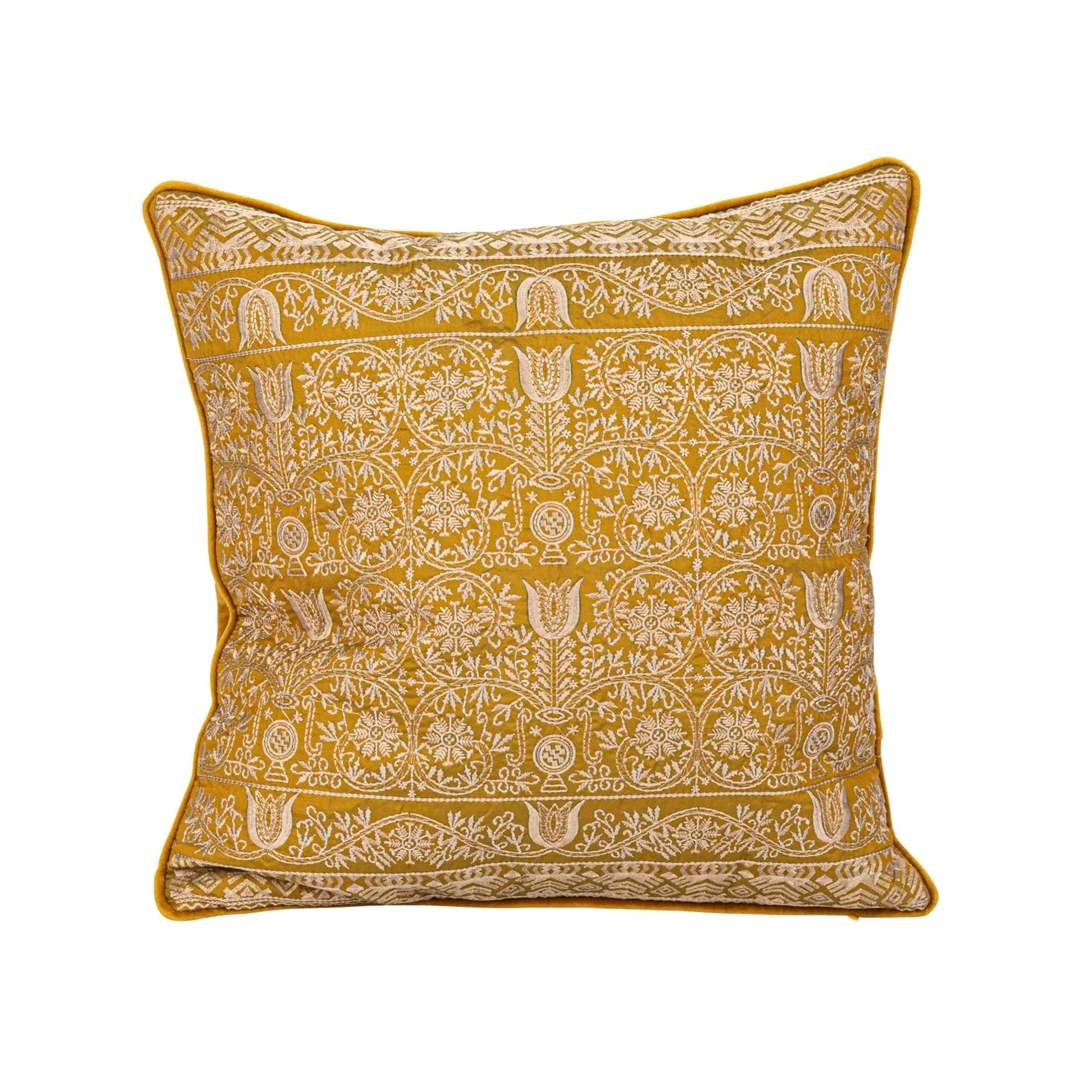 Cotton Velvet Embroidered Pillow - Thumbnail 2