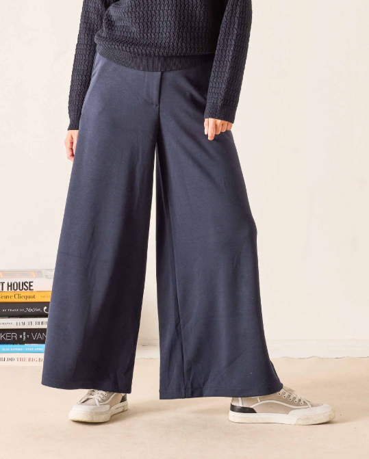 Simone Wide Leg Pant, Navy