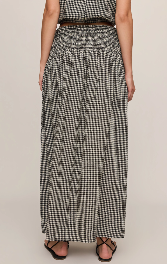 Brooke Gingham Maxi Skirt, Black