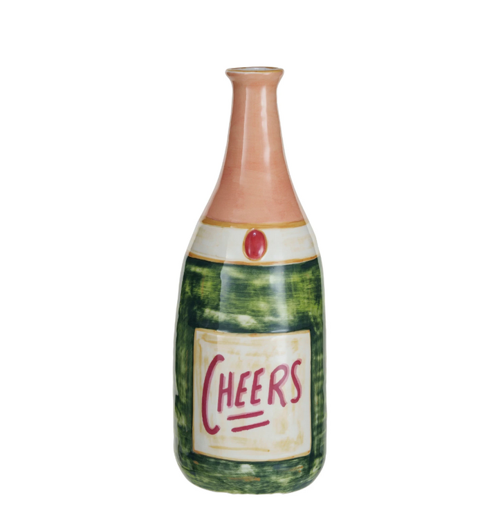 Champagne Bottle "Cheers" Vase