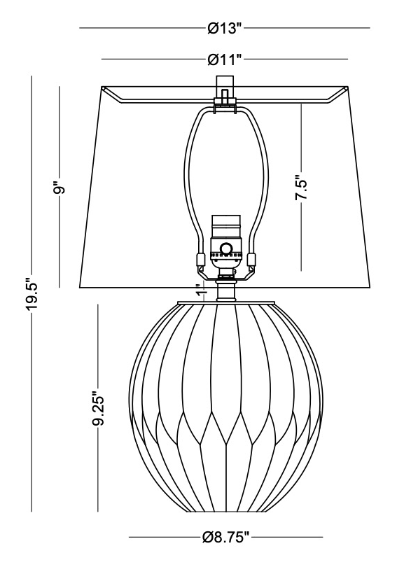 Savoy Table Lamp - 13 Hub Lane   |  Glass Table Lamps