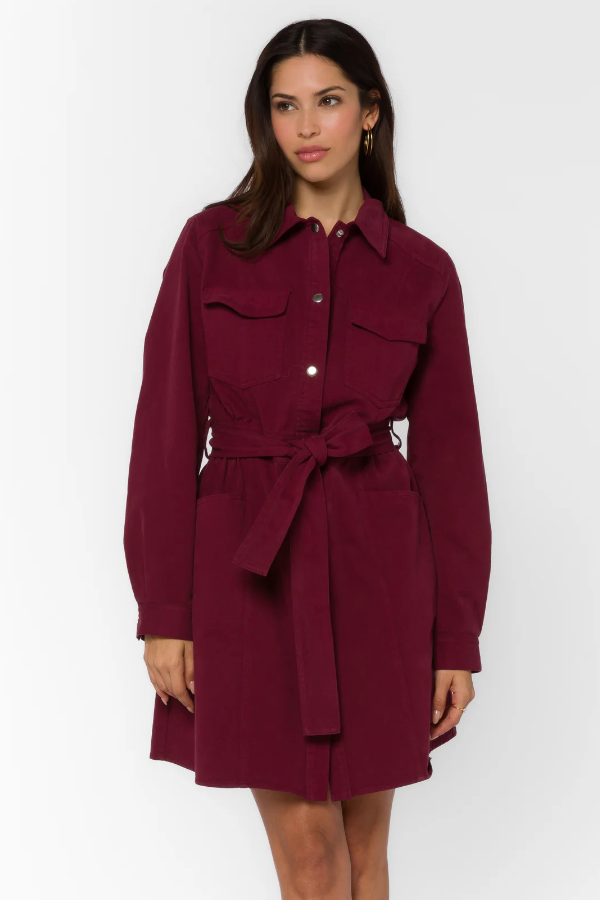 Deena Dress, Maroon