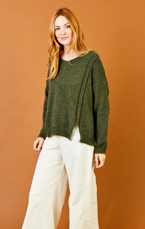 Fiona V-Neck Sweater, Forest - 13 Hub Lane   |  
