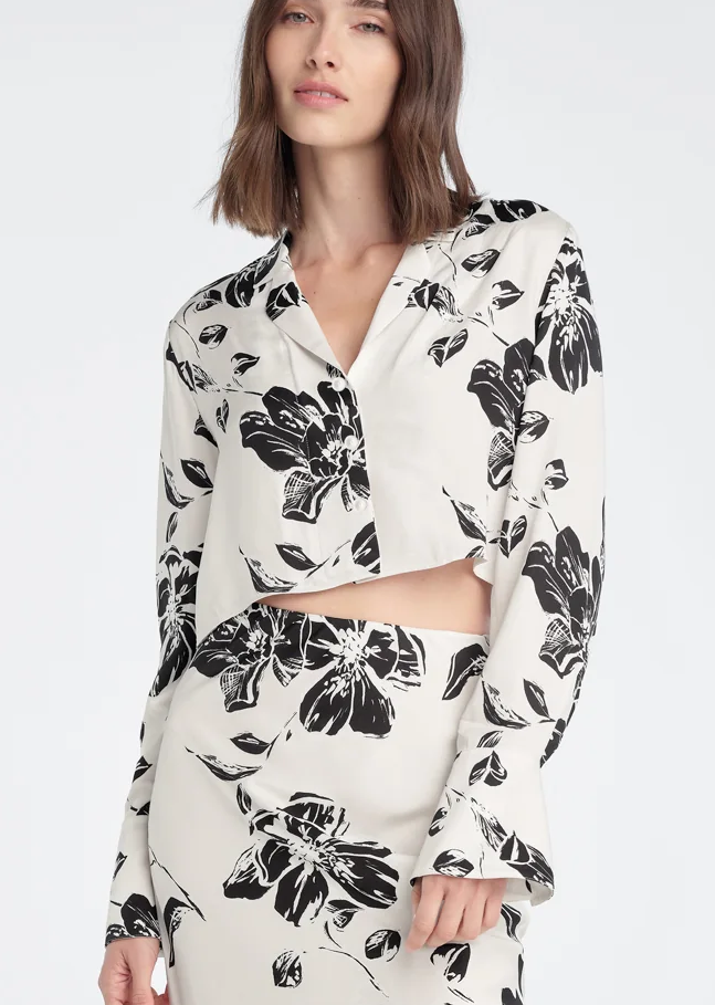 The Cropped Lily Top, Vintage Floral