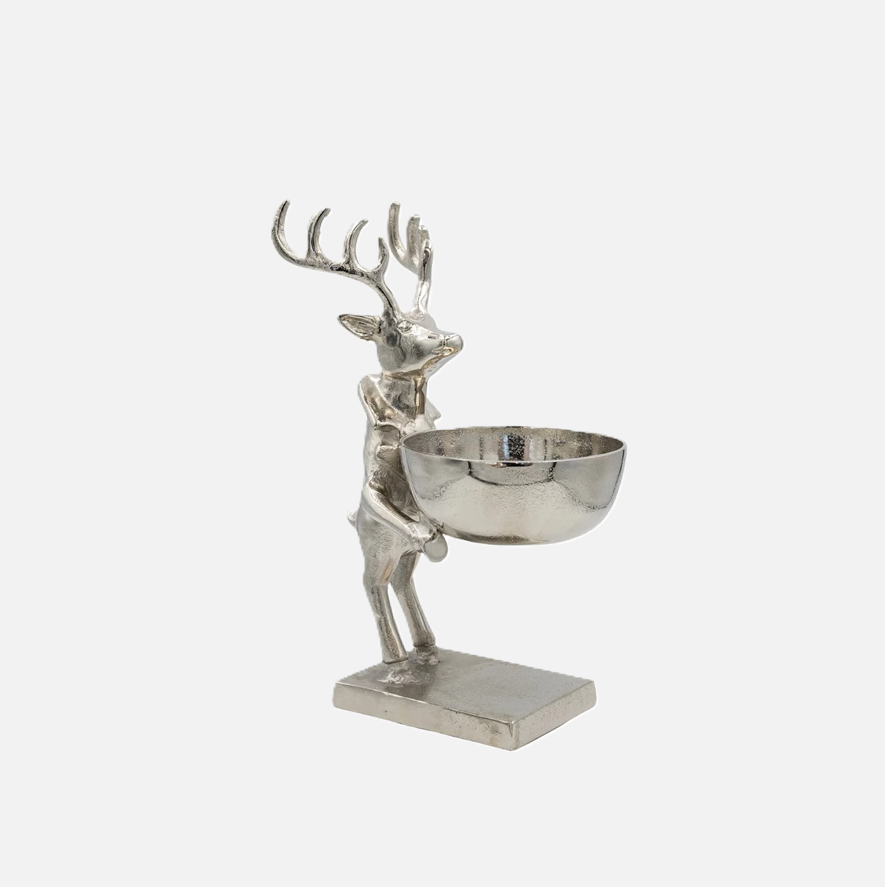 Cast Aluminum Deer Bowl