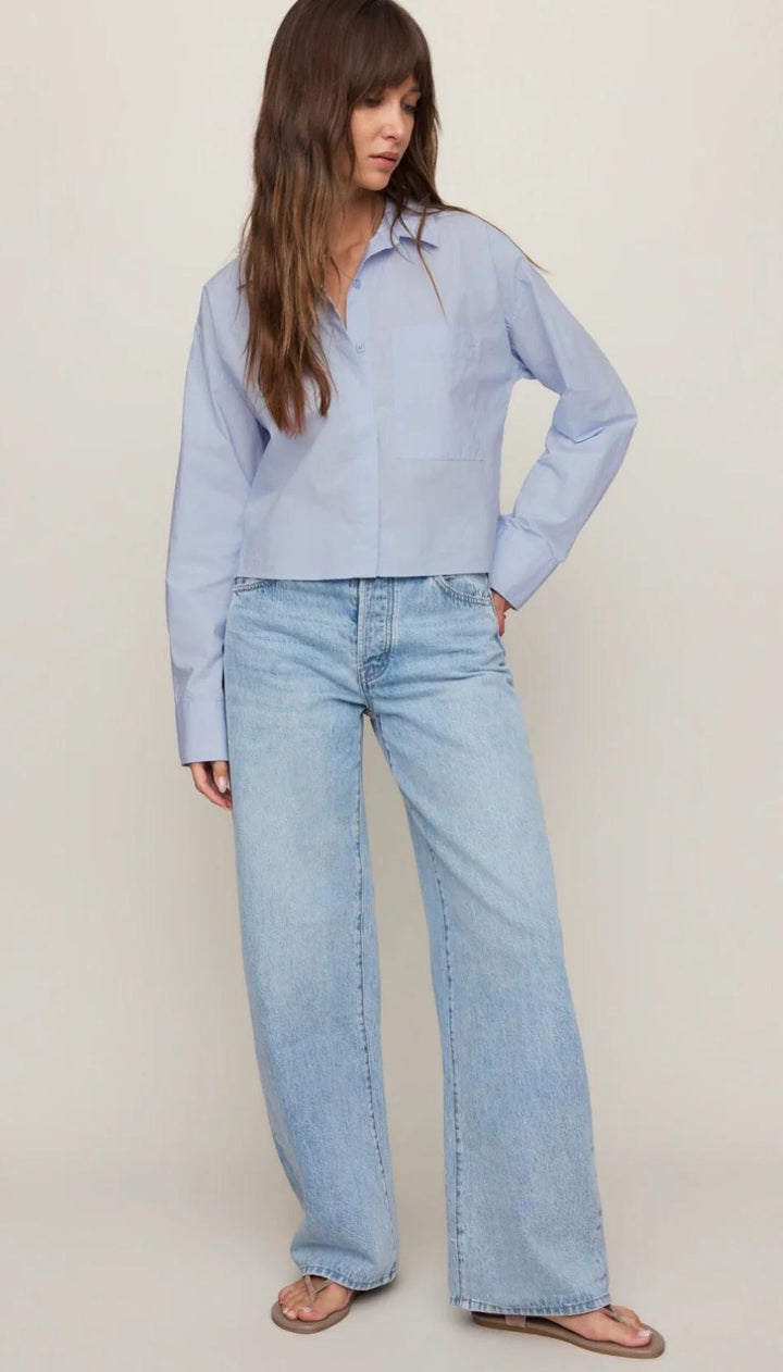 Favorite Button-Up Top, Hamptons Blue