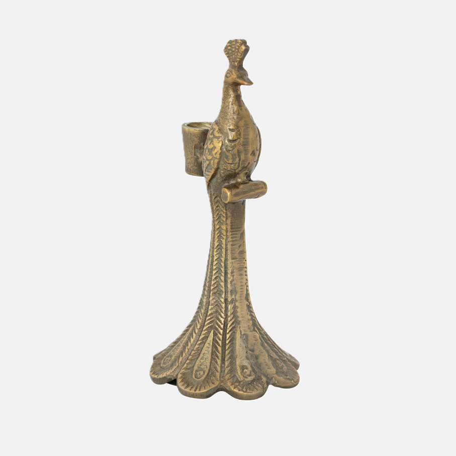 Cast Aluminum Peacock Taper Holder - 13 Hub Lane   |  