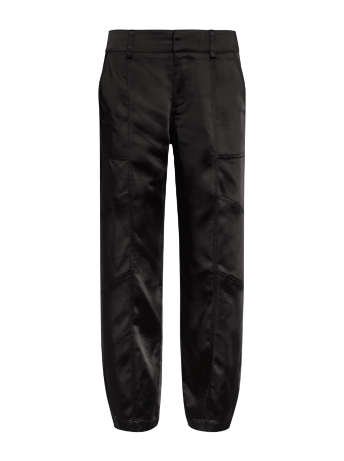 Sahara Satin Tapered Pant, Black - 13 Hub Lane   |  Tapered Pants