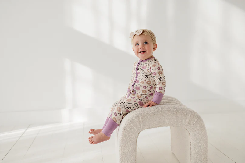 Long Sleeve Zip Romper, Winter Floral - 13 Hub Lane   |  Rompers