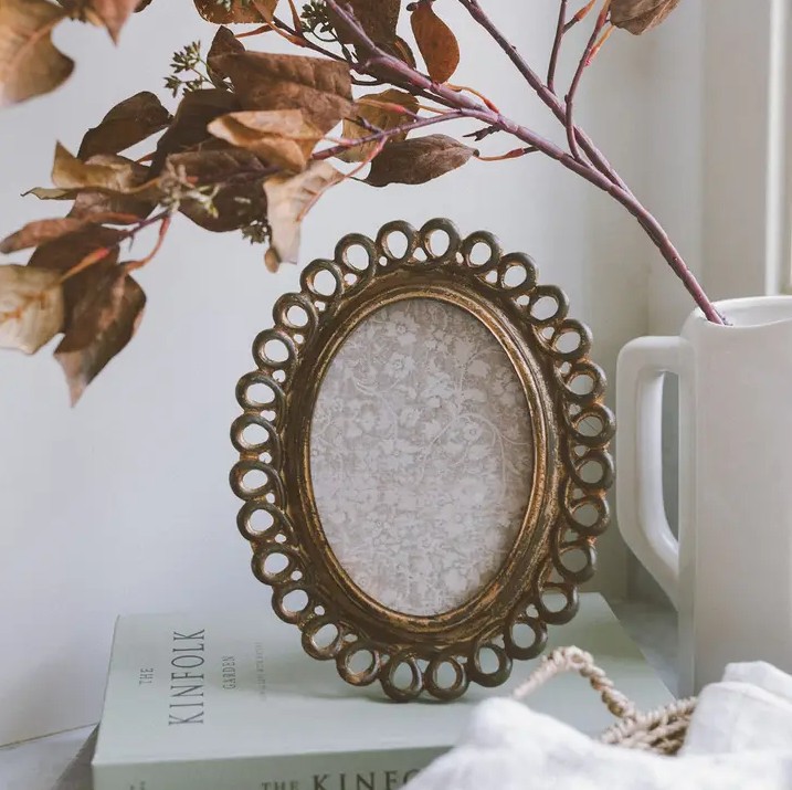Fancy Scalloped Oval Photo Frame - 13 Hub Lane   |  Gold Frames