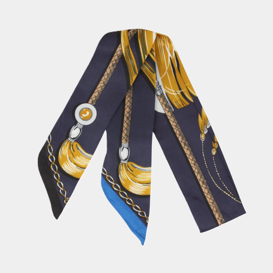 Horse Tack Skinny Silk Scarf - 13 Hub Lane   |  