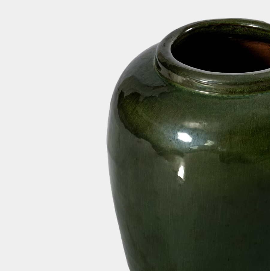 Thea Stoneware Vase, Green - 13 Hub Lane   |  Stoneware Vases