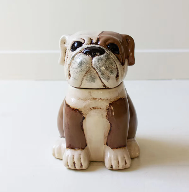 Ceramic Bulldog Canister