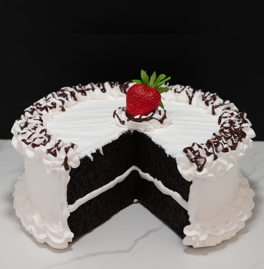 Large Vanilla Frosted Cake w/ Slice Removed - Thumbnail 3