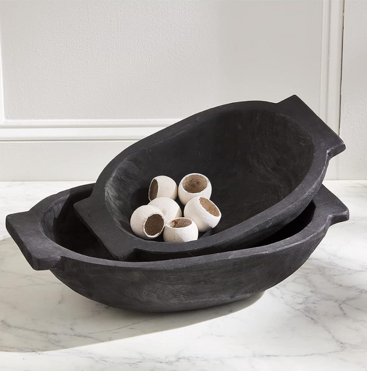 Oval Dough Bowl, Black