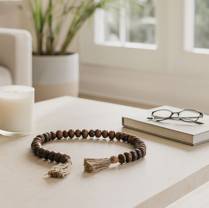 Flat Beads Garland, Natural