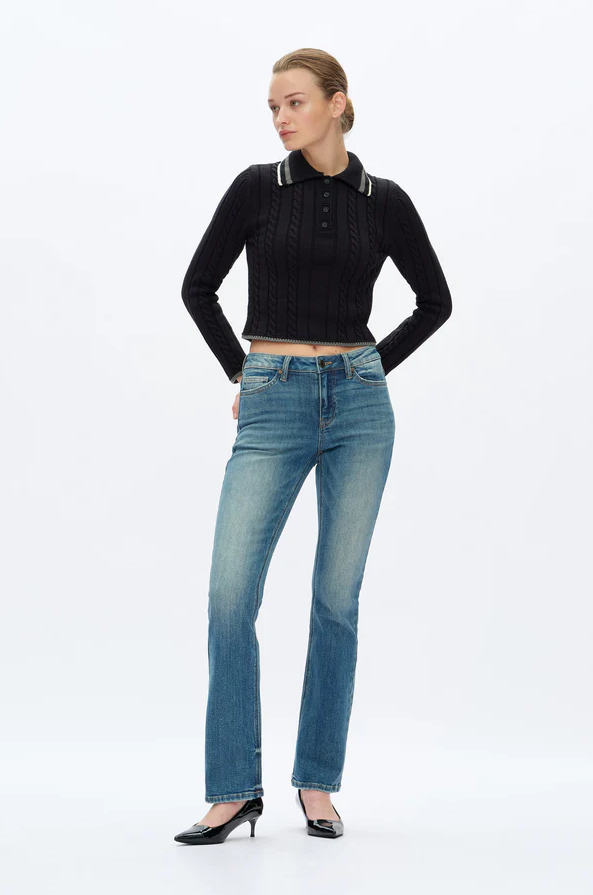 Mid Rise Bootcut Jeans, Retro Medium Blue