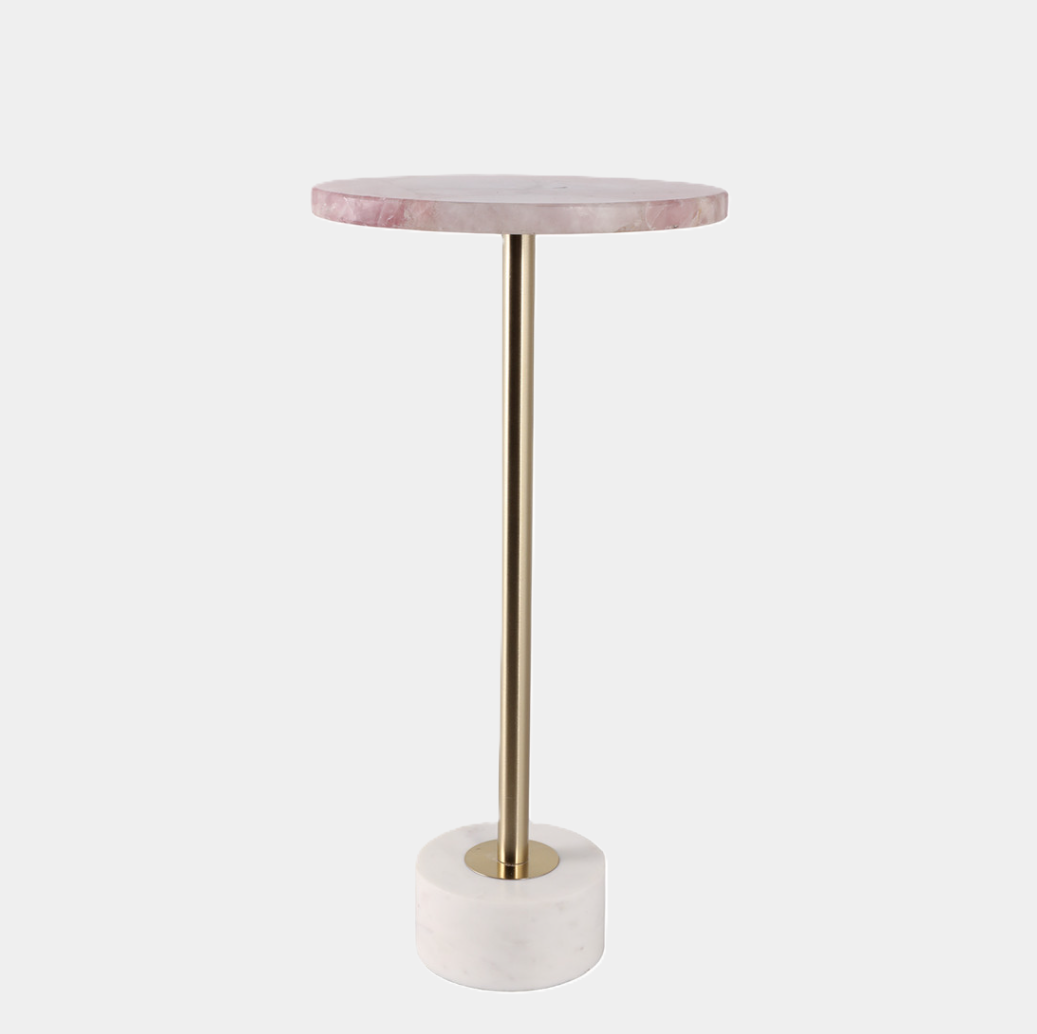 Duncan Pink Quartz Accent Table - 13 Hub Lane   |  