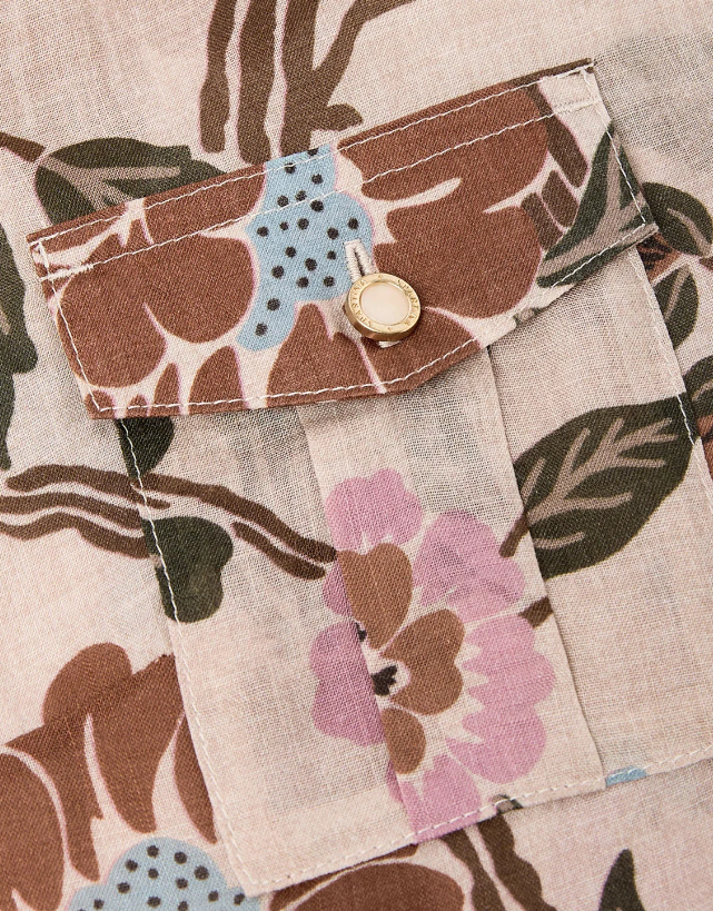 Claudette Blouse, Japonica Floral Cream