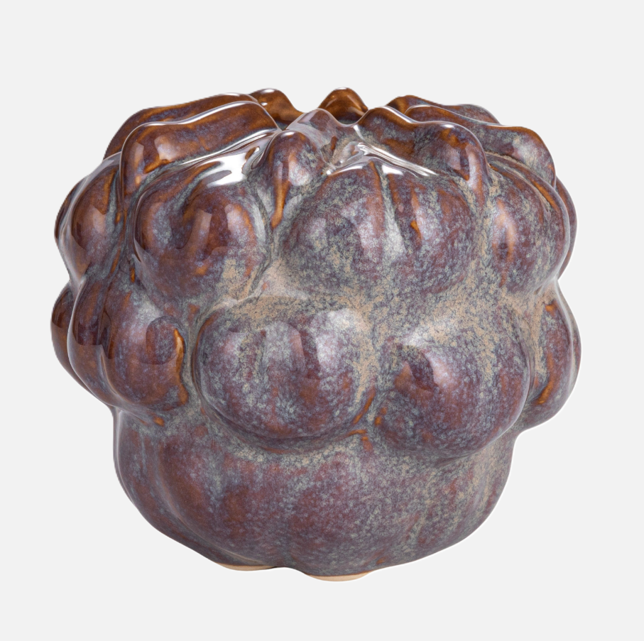 Stoneware Formed Vase w/ Dots