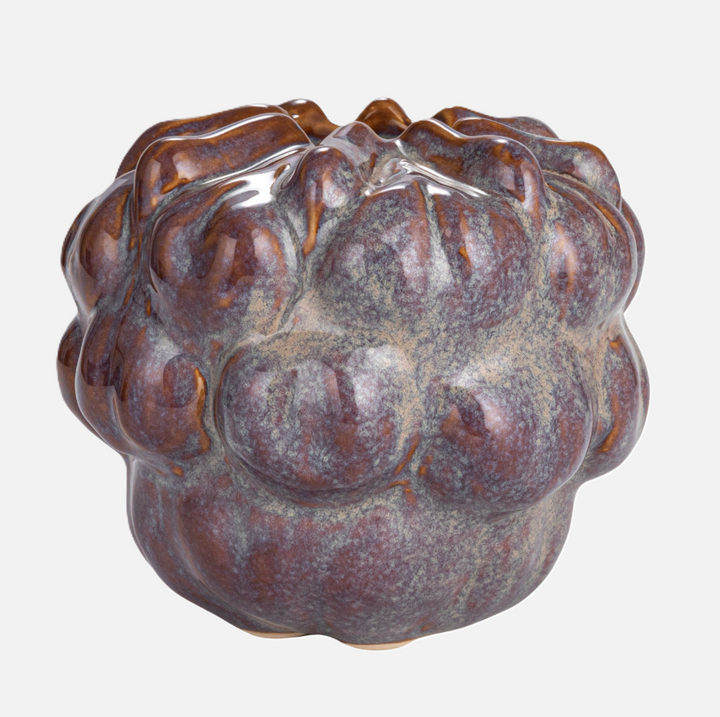 Stoneware Formed Vase w/ Dots