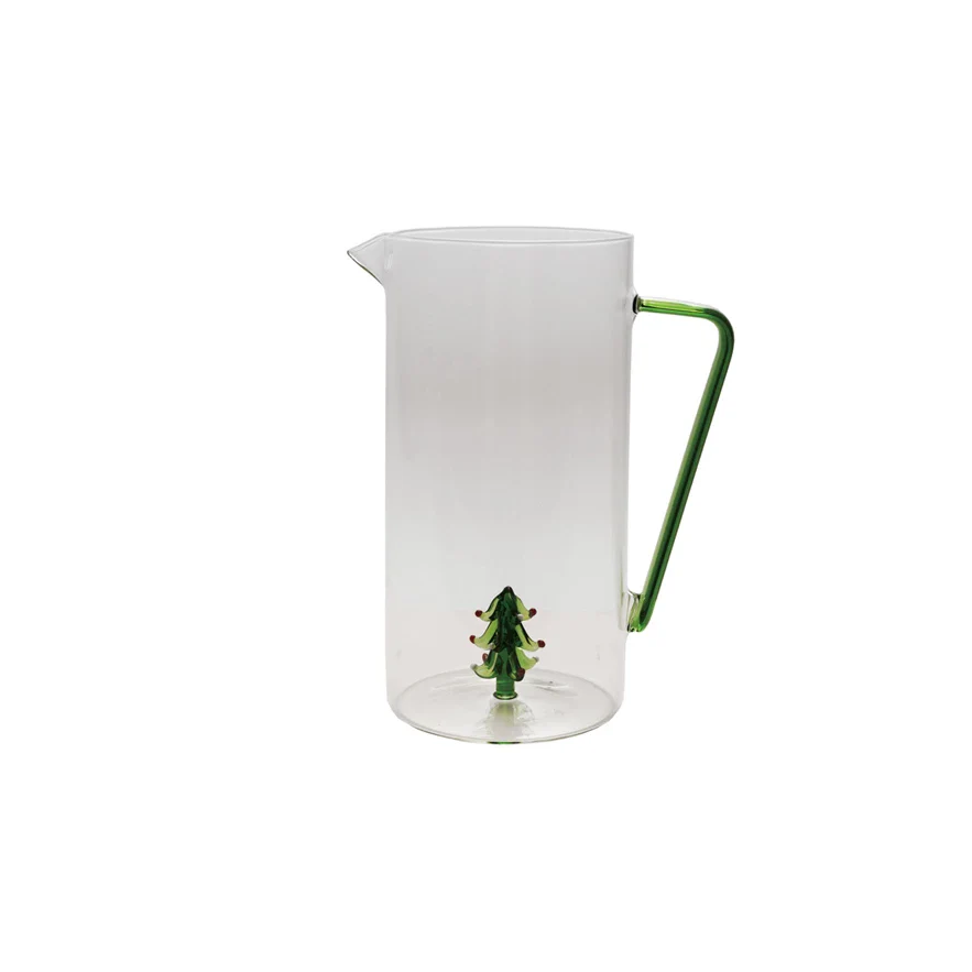Holiday Pitcher w/ Hand Blown Tree Figure - 13 Hub Lane   |  