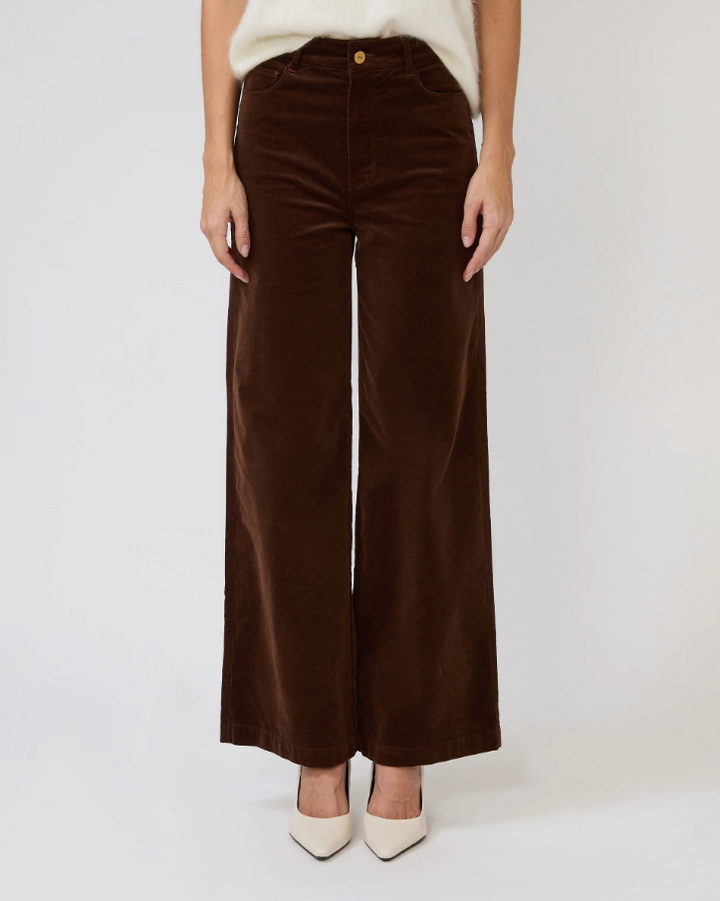Paige Anessa 31" Wide Leg Cords, Hickory