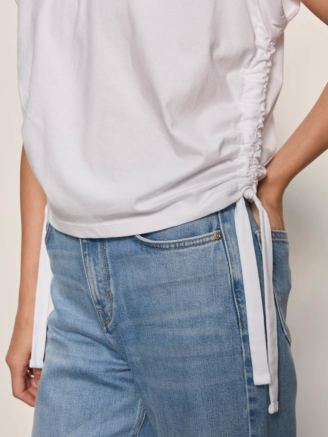 All Day Ruched Tee, White