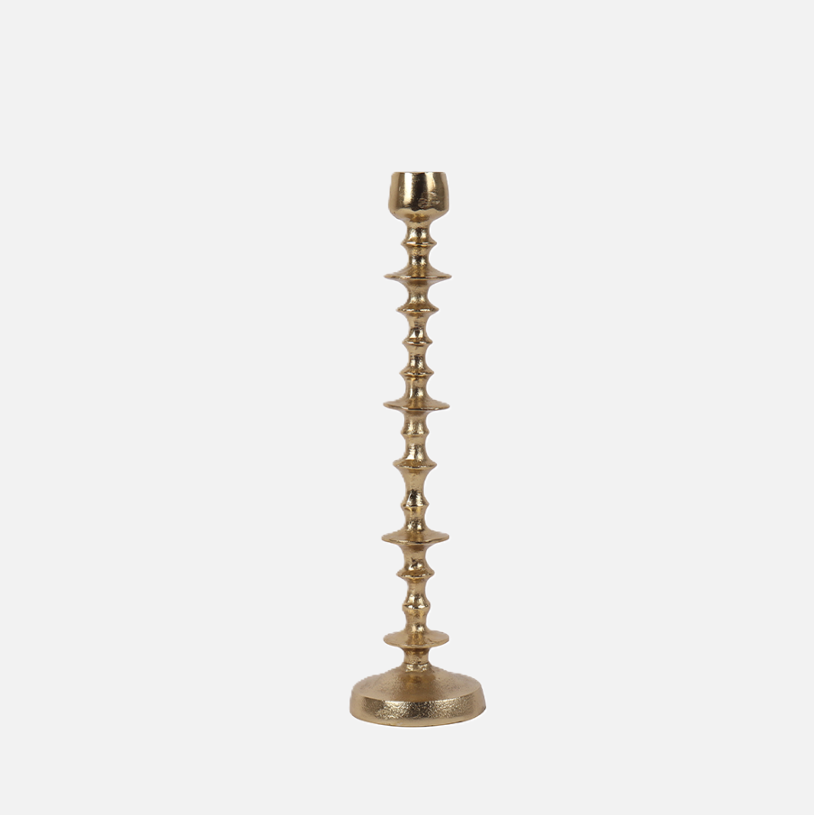 Beaded Candle Holder, Gold - 13 Hub Lane   |  